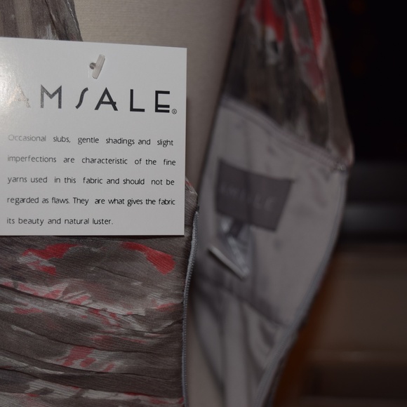 NWT Amsale Sz 6 Floral Print Silk Chiffon Gown - Picture 7 of 8